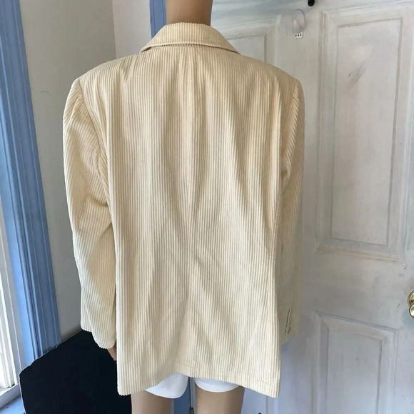 VTG Newport News Jacket Blazer Women's 16W Ivory Wide Wale Corduroy Pocket 2BTN - Picture 6 of 12